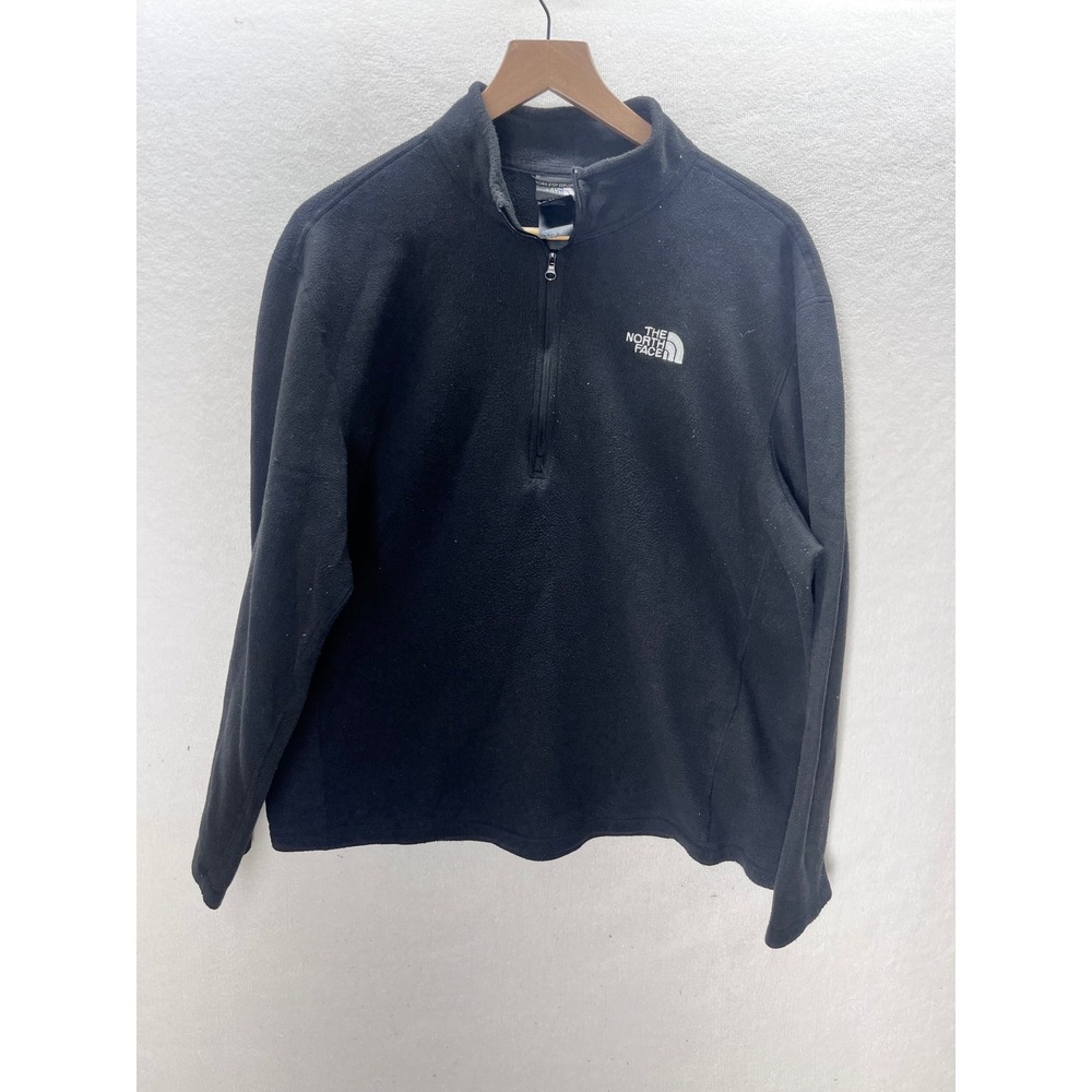 The North‎ Face Quarter Zip Fleece Mens XL Black Excellent Pullover Sweater 3448